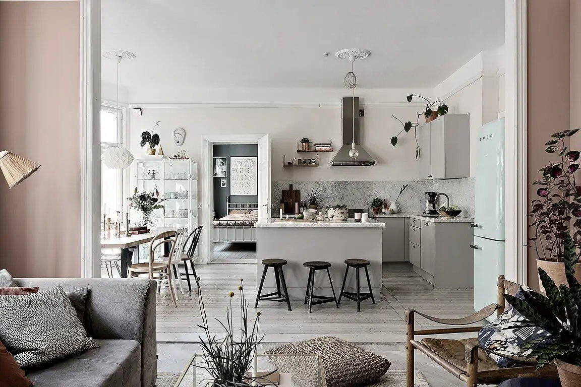 A Scandinavian Apartment in Muted Pink & Grey Tones 3 scandinavian-apartment-muted-pink-grey-nordroom