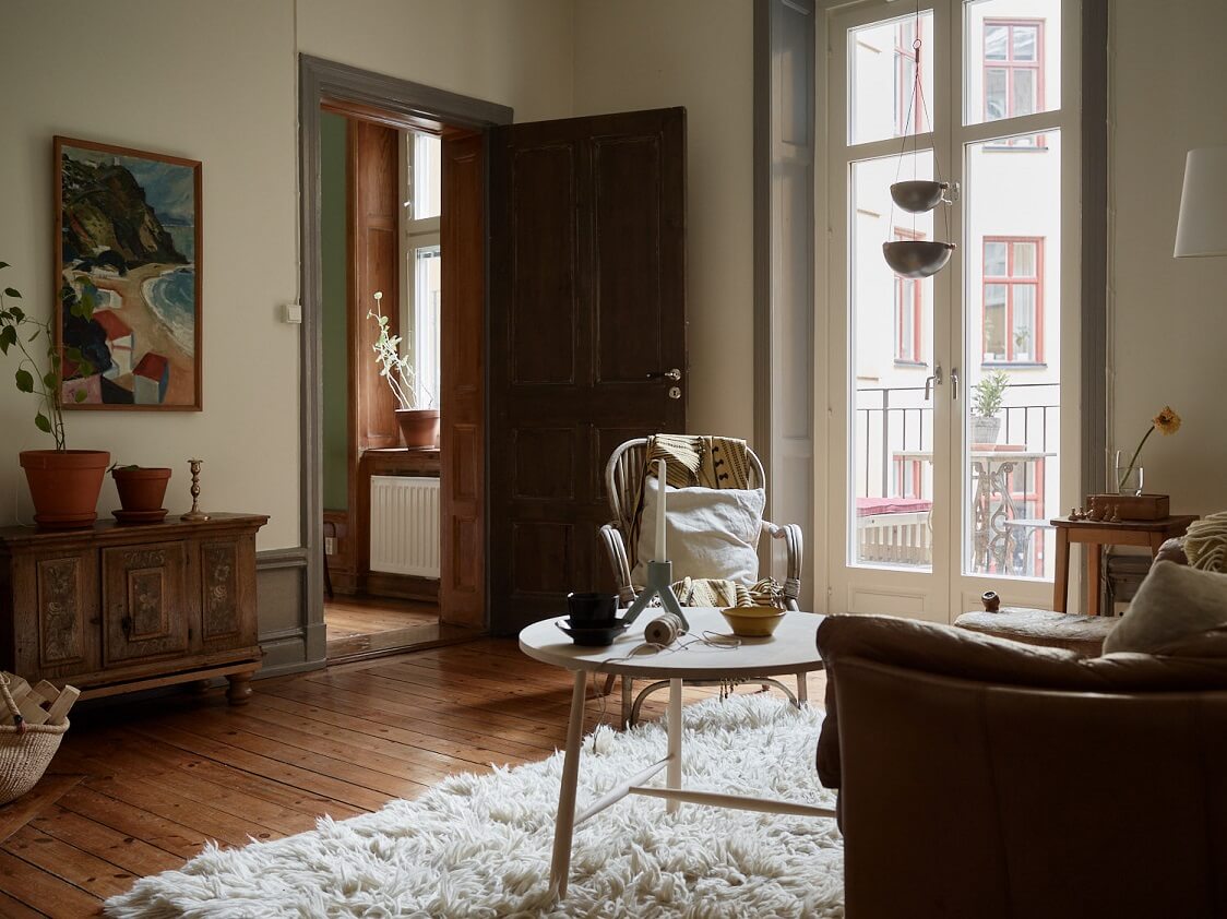 charming scandinavian apartment muted color tones nordroom A Charming Scandinavian Apartment with Original Details and Muted Colors