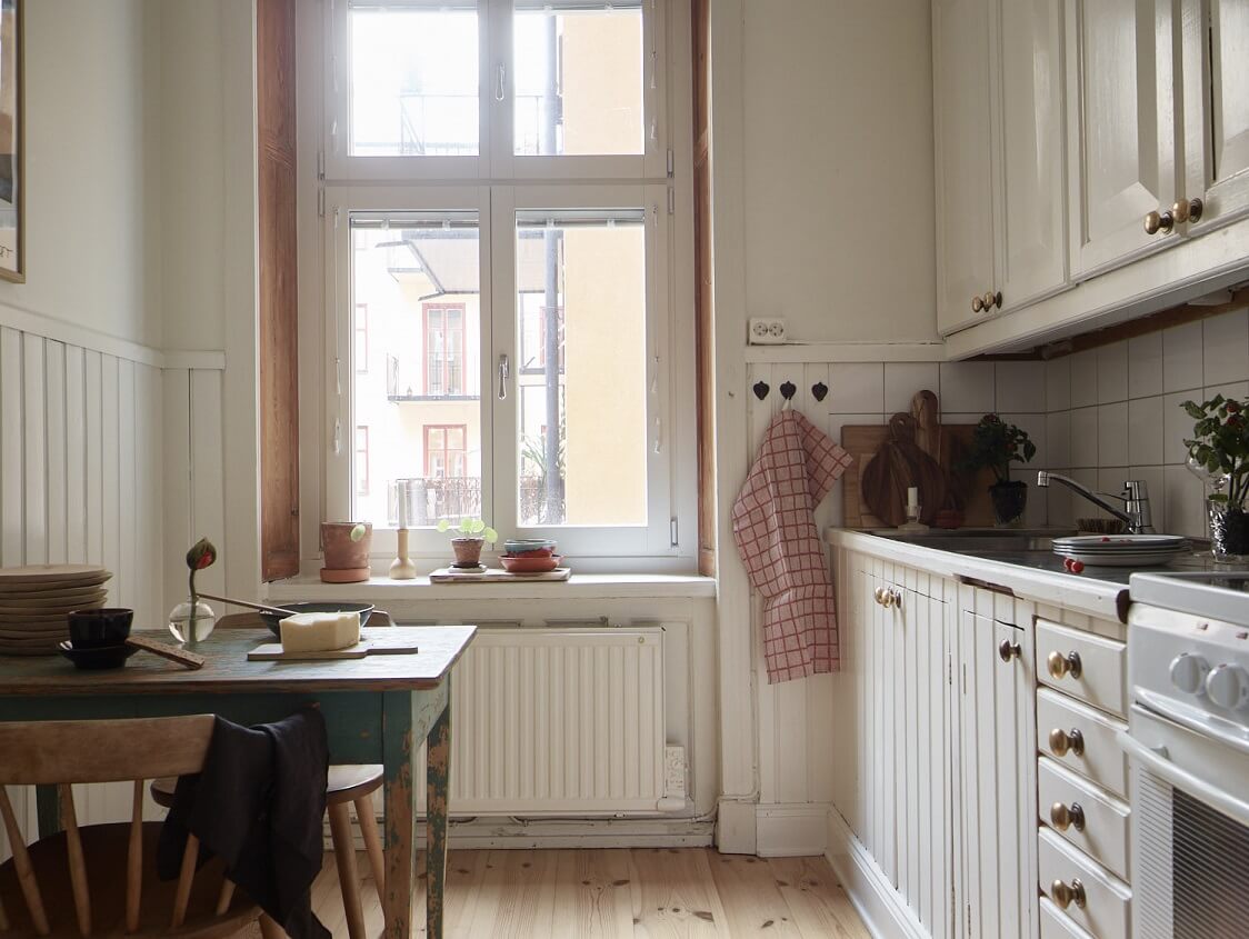 charming scandinavian apartment muted color tones nordroom4 A Charming Scandinavian Apartment with Original Details and Muted Colors