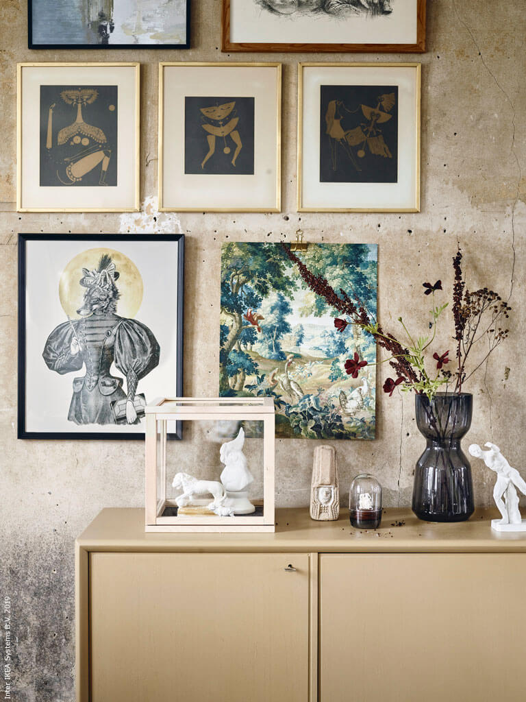 A Stunning Art Filled Living Room With, Framed Prints For Living Room Ikea