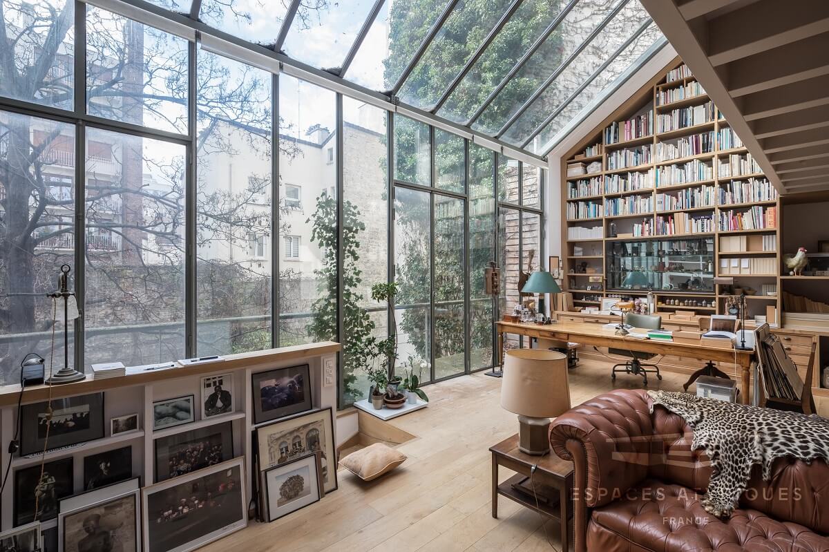 book filled oasis paris nordroom Spectacular Windows In A Serene Book-Filled Oasis in Paris