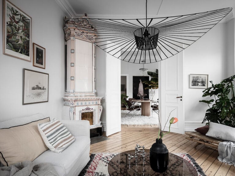 Fresh Look at A Scandi Apartment With A Canopy Of Plants In The