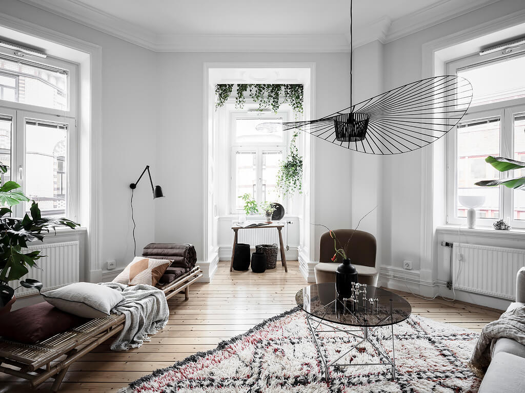 scandinavian apartment canopy plants nordroom2 A Scandi Apartment With A Canopy of Plants in the Bedroom