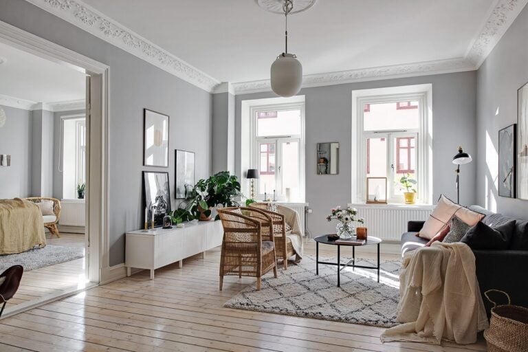 Curated visual reference: Curated Light Filled Scandinavian Apartment With White Soft Furnishings Gallery View