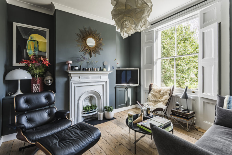 blue grey london home wooden floors nordroom2 A Blue and Grey London Home with Beautiful Raw Wooden Floors
