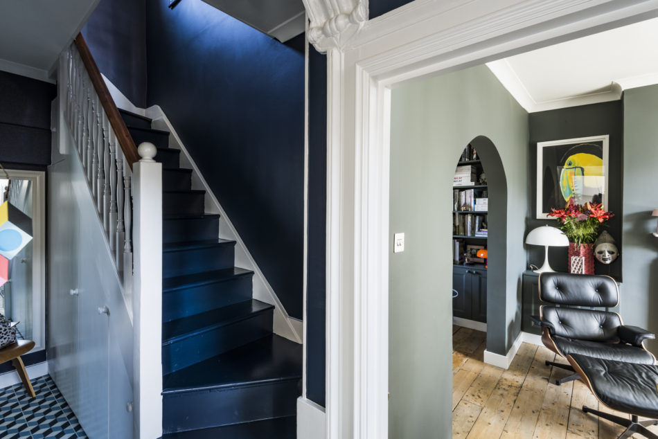 blue grey london home wooden floors nordroom8 A Blue and Grey London Home with Beautiful Raw Wooden Floors