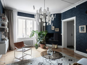 Image showcasing A Beautiful Grey & Blue Scandinavian Apartment - The Nordroom