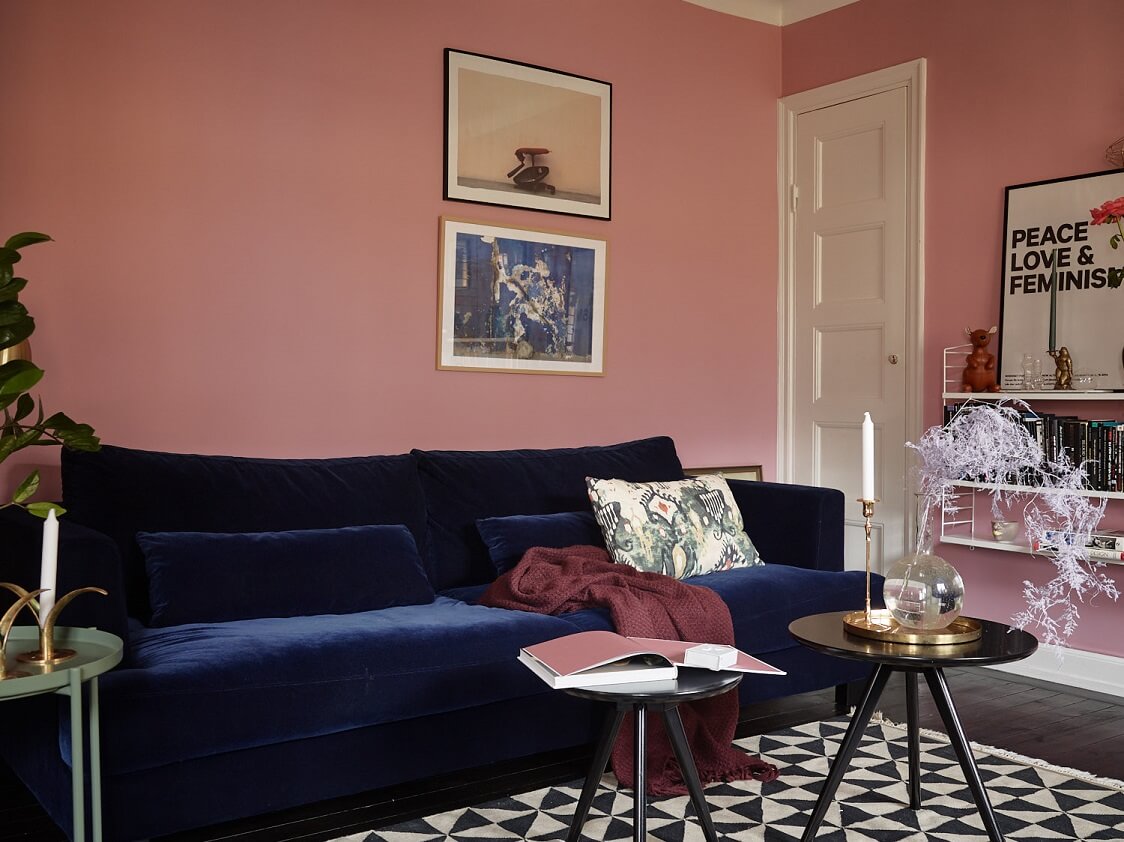 pink blue scandinavian apartment nordroom1 A Vibrant Pink and Blue Apartment in Stockholm