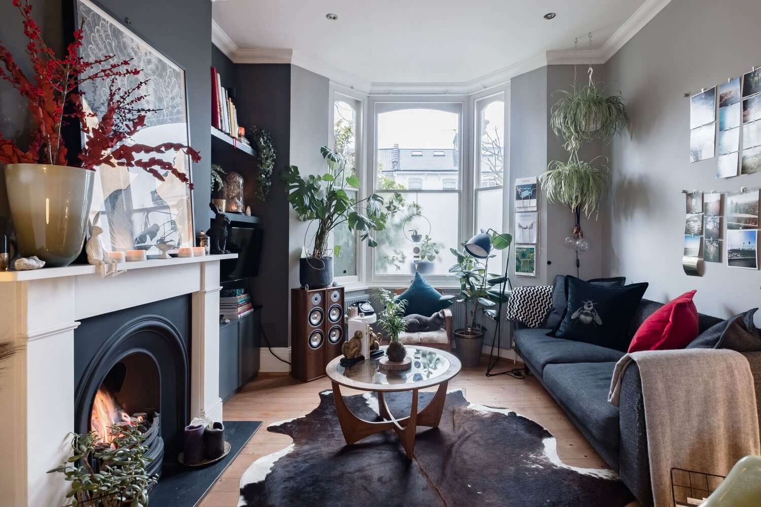 grey london home plants art nordroom A Cozy Grey London Home Packed With Plants & Art