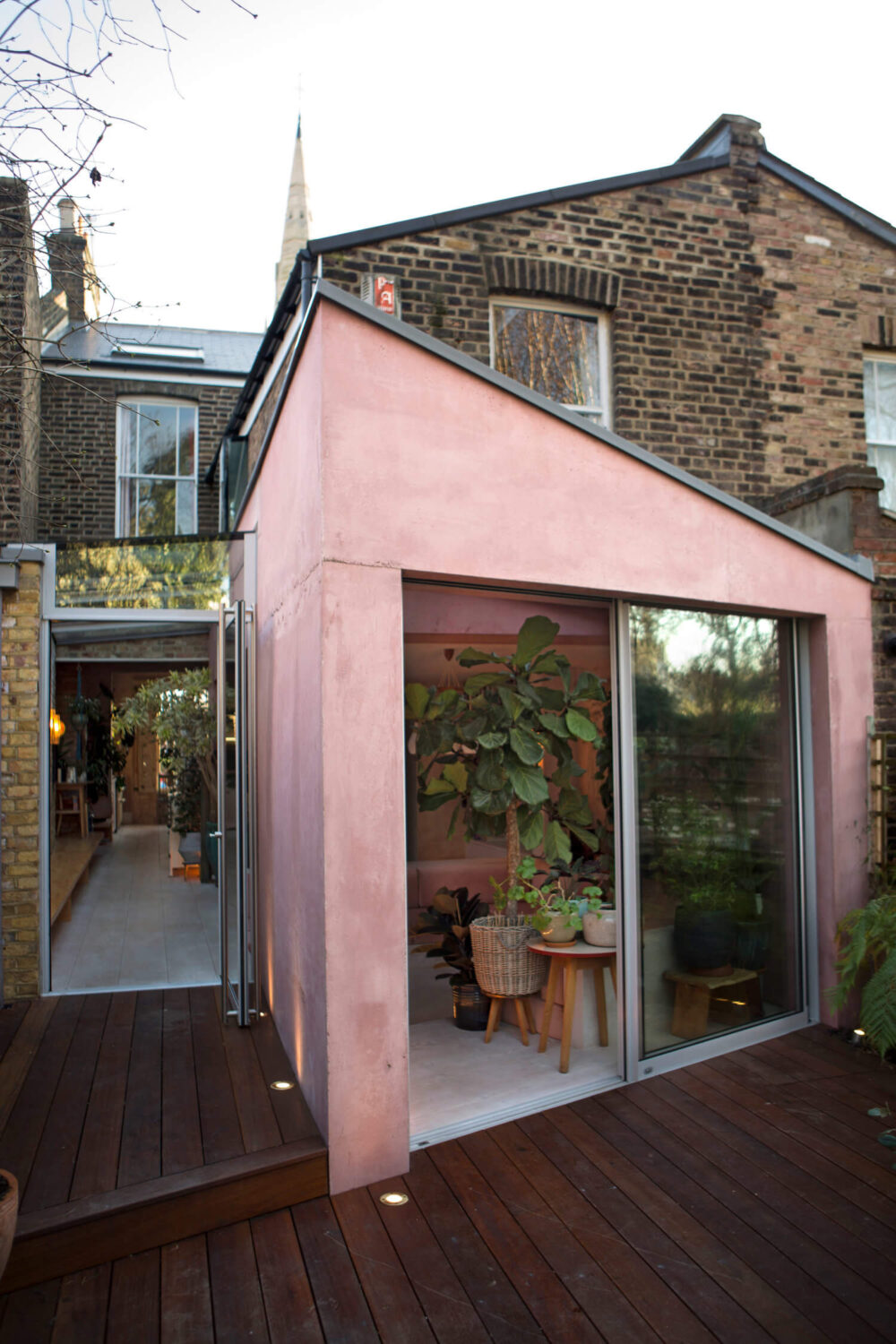 pink concrete extension victorian home london nordroom13 Best of 2021: Outdoor Spaces