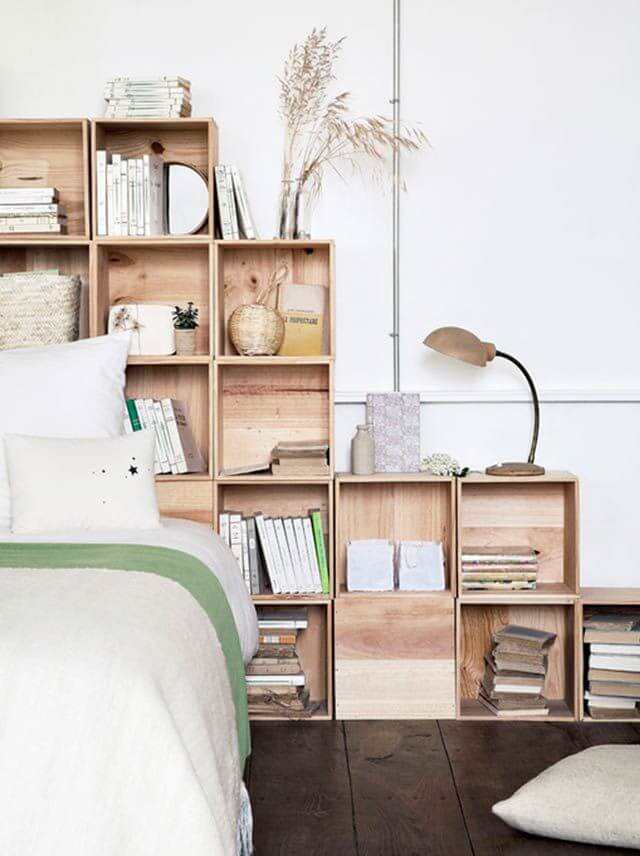bookcases headboard bedroom nordroom1 Creative Headboard and Bedroom Styling Ideas