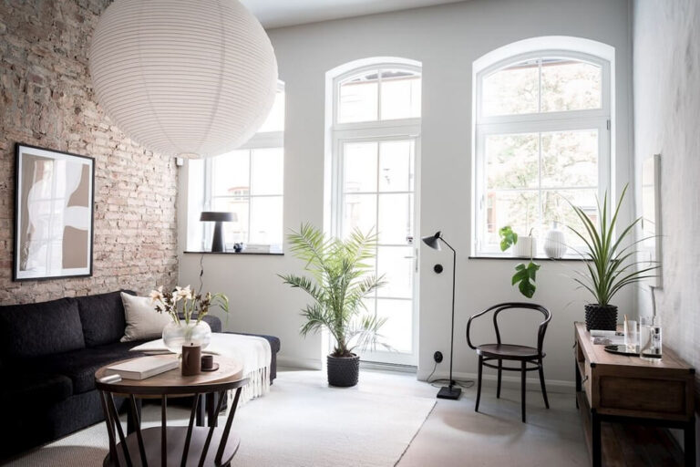 Image showcasing A Lovely Scandinavian Home With Exposed Brick - The Nordroom