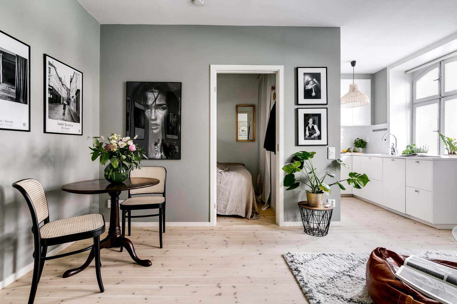 small grey white scandinavian apartment nordroom5 A Small Grey and White Scandinavian Apartment