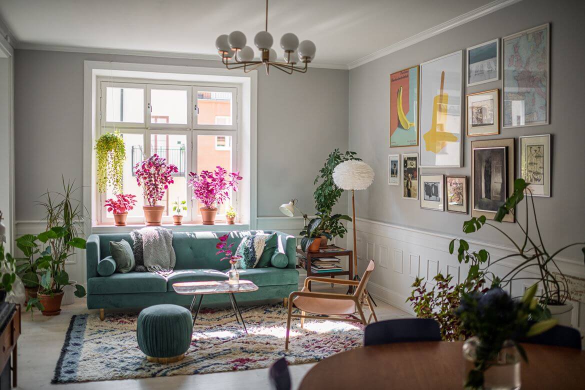 TheNordroom ColorfulTouchesinaScandinavianApartment2 Colorful Touches and Plants in a Scandinavian Apartment