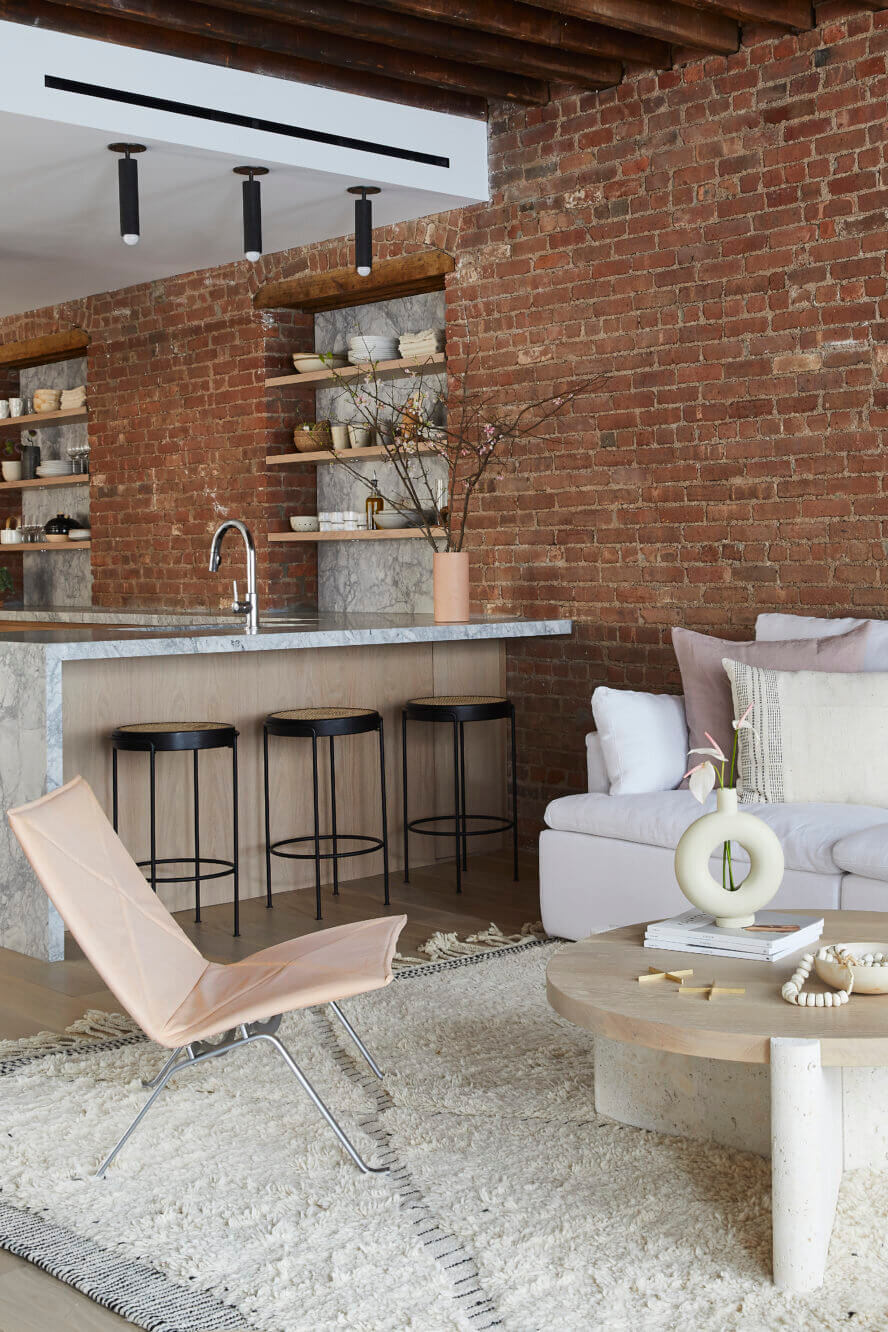 A SoHo Loft with Exposed Brick and Subtle Color Touches