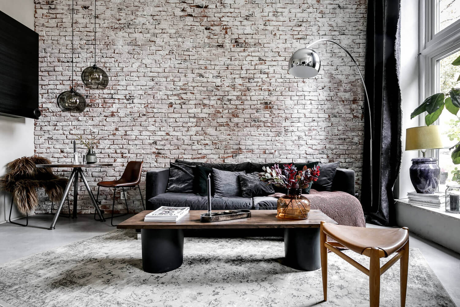 AnIndustrialScandinavianApartmentwithExposedBrickWall TheNordroom3 An Industrial Scandinavian Apartment with Exposed Brick Wall
