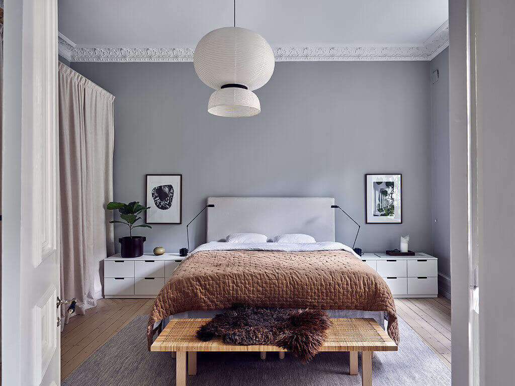 serene grey scandinavian apartment nordroom7 A Serene Scandinavian Apartment Decorated in Grey Tones