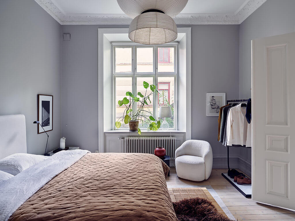 serene grey scandinavian apartment nordroom8 A Serene Scandinavian Apartment Decorated in Grey Tones
