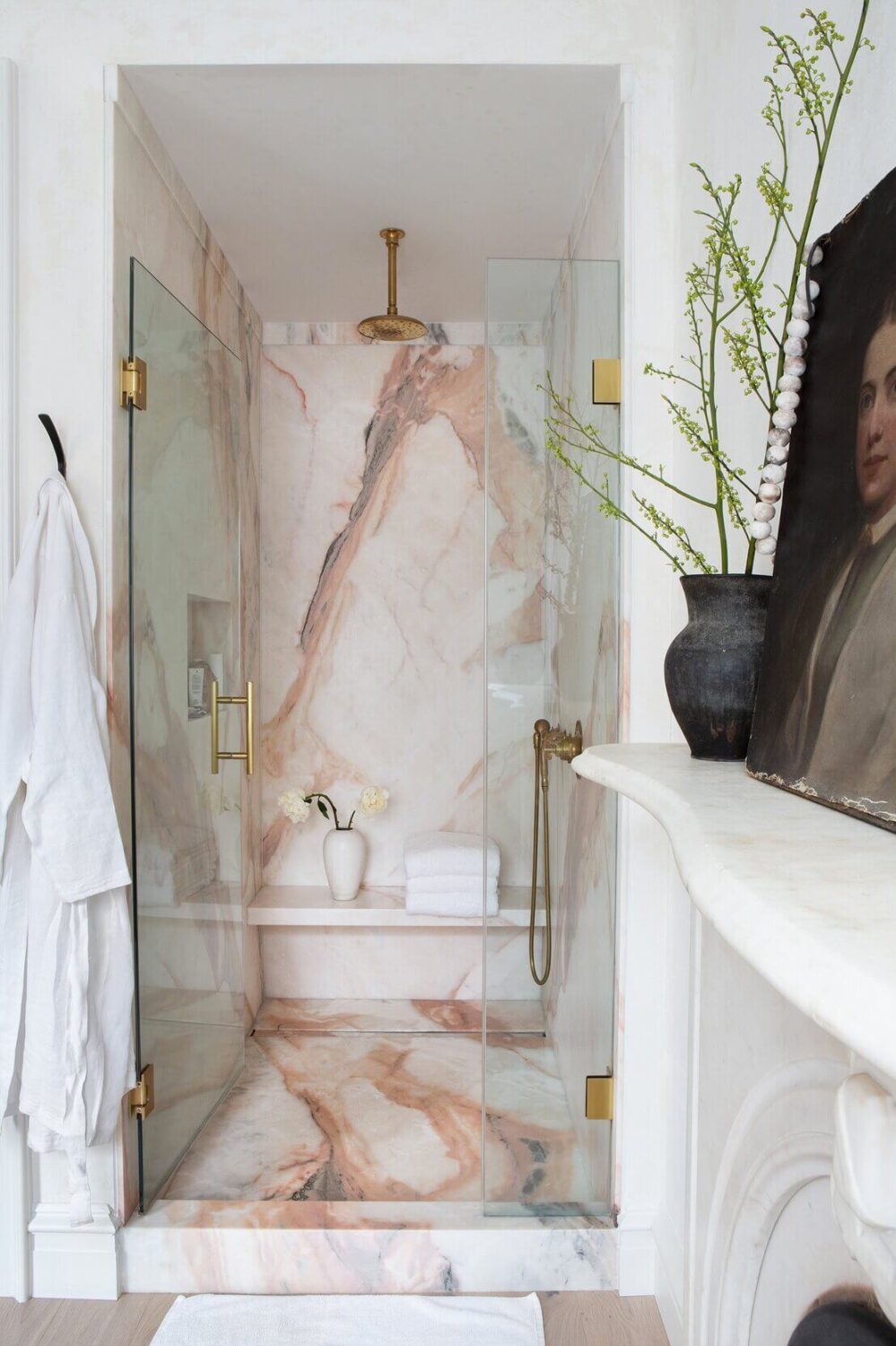 brooklyn townhouse eyeswoon athena calderone nordroom20 89 Pink Bathroom Ideas: From Hot Pink Walls to Blush Tiles
