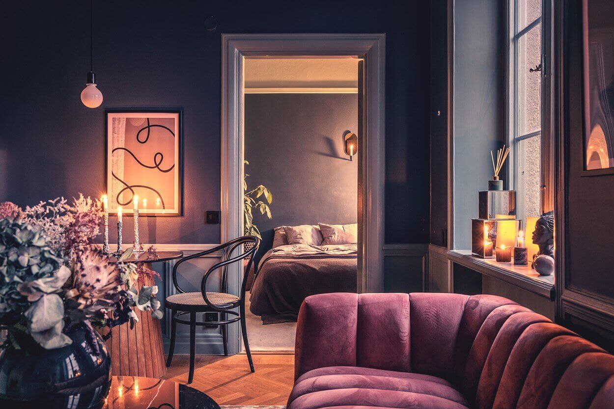 A Small Dark Painted Scandinavian Apartment