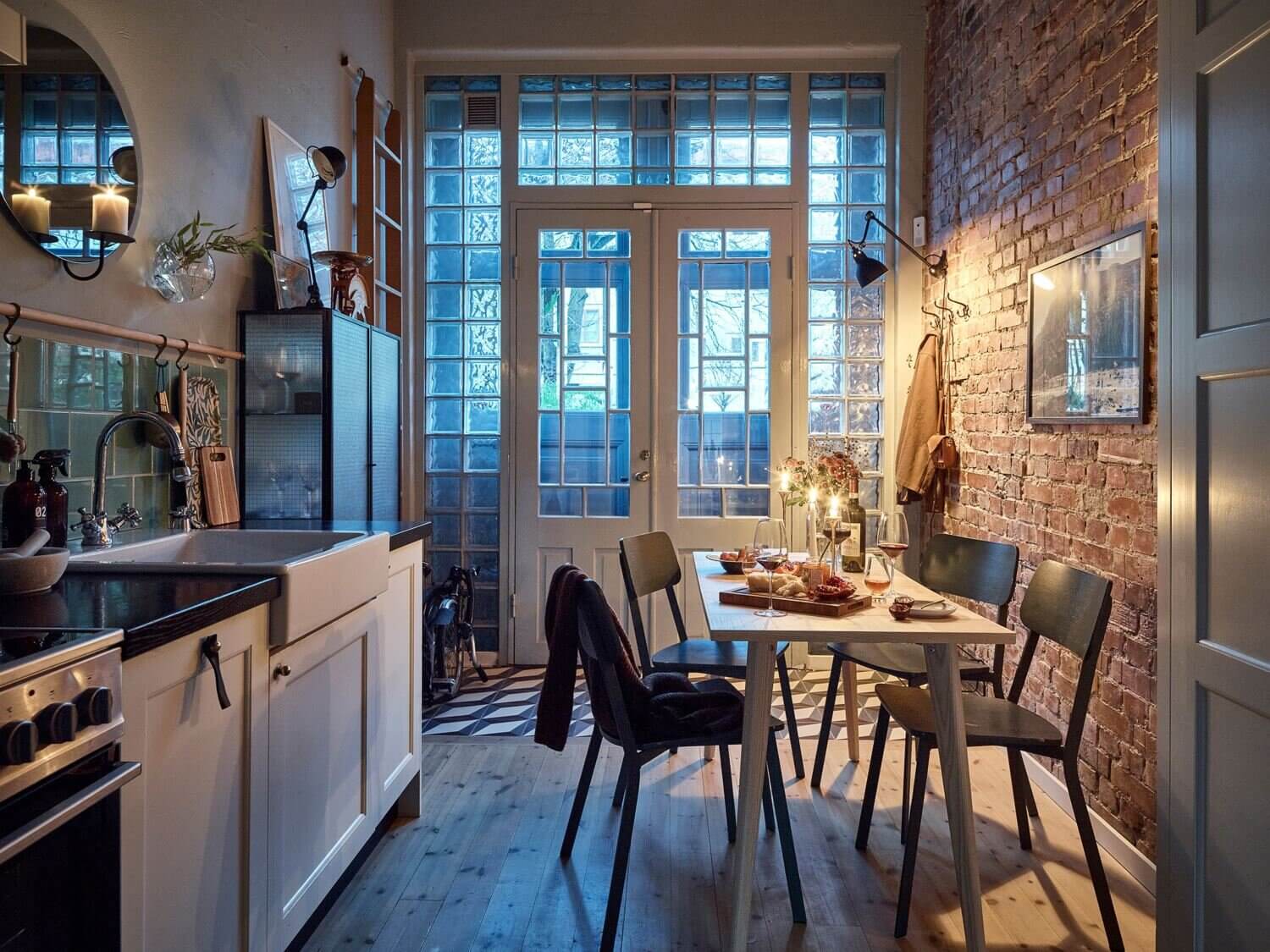 scandinavian home vintage exposed brick nordroom3 Vintage Touches and Exposed Brick in a Beautiful Scandinavian Home