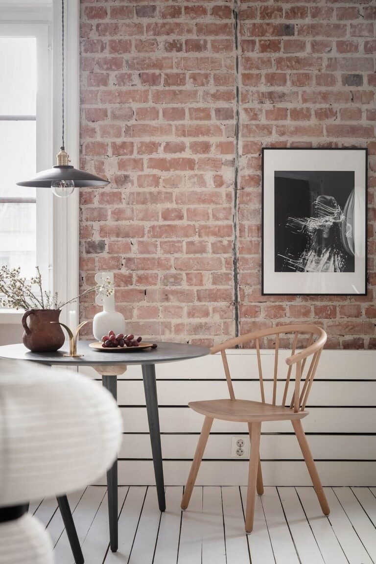 A Bright Scandinavian Apartment with Exposed Brick Walls - The Nordroom