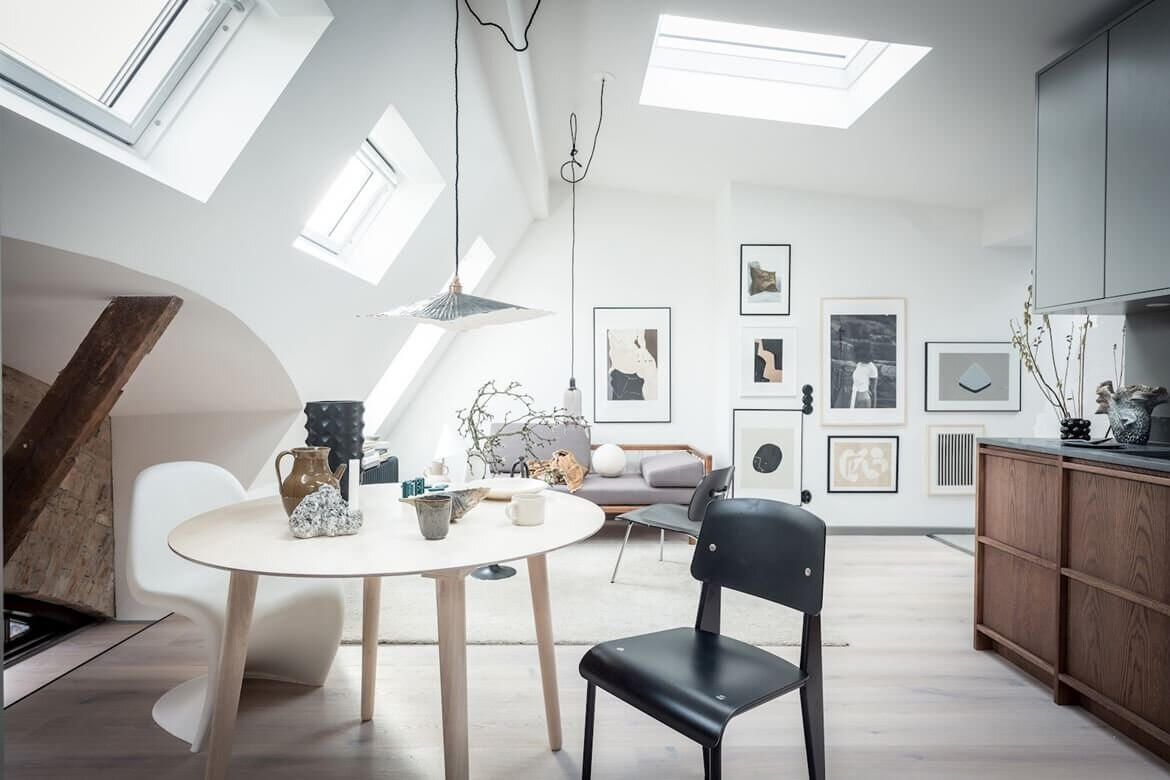 light scandinavian attic apartment nordroom A Light Scandinavian Attic Apartment with a Luxurious Look