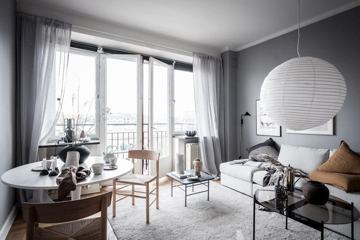 scandinavian studio apartment nordroom1 A Small Studio Apartment Decorated in Calm Color Tones