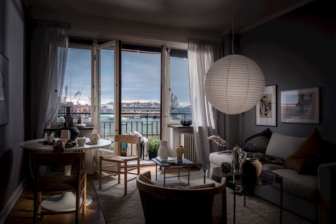 scandinavian studio apartment nordroom7 A Small Studio Apartment Decorated in Calm Color Tones