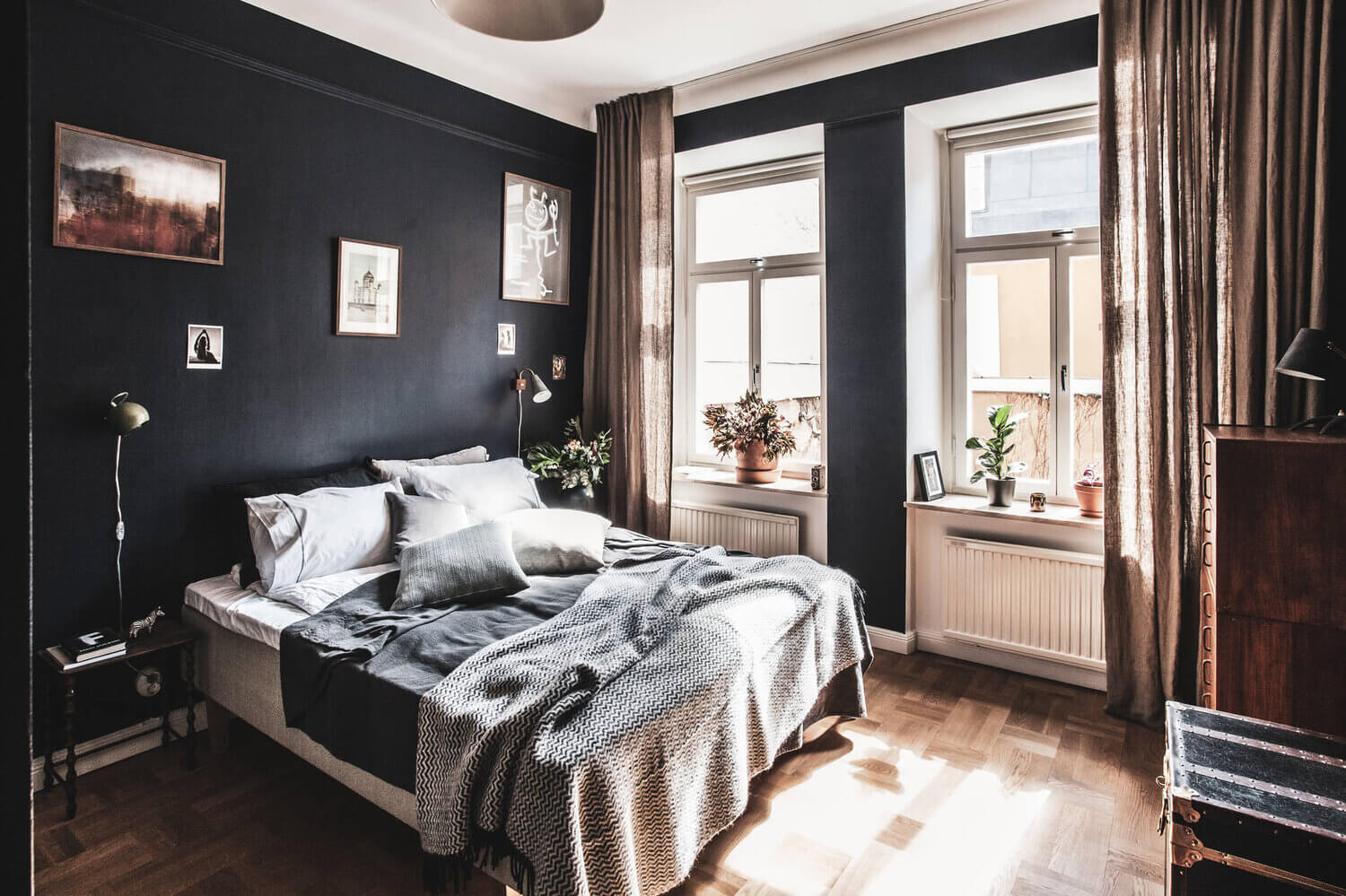 AWarmScandiApartmentwithaMoodyBedroom TheNordroom11 A Warm Scandinavian Apartment with a Moody Bedroom