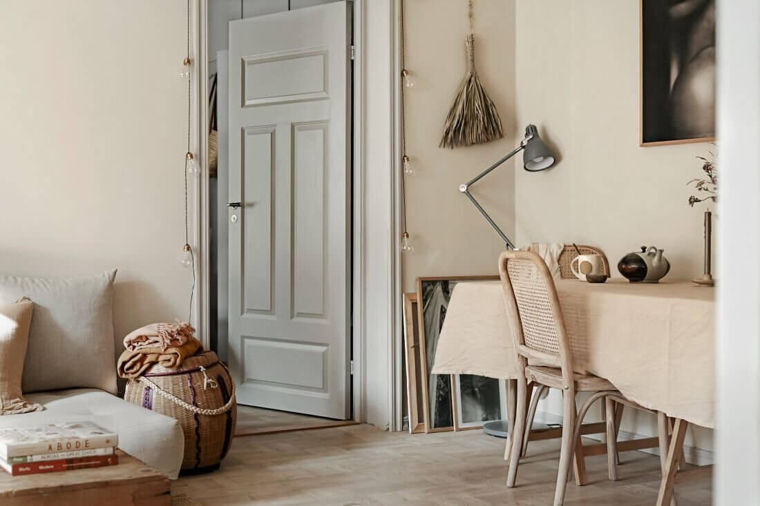 earthy natural scandinavian apartment anna malmberg nordroom3 Earthy Tones and Natural Materials in a Scandi Apartment