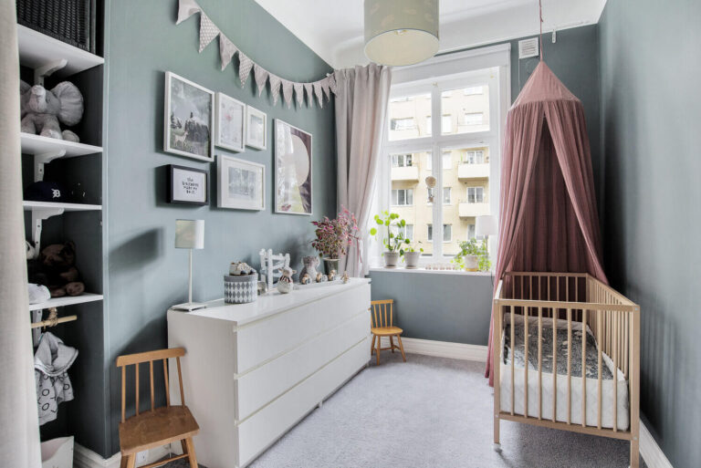 Image showcasing A Bright Pink and Blue Scandinavian Apartment - The Nordroom