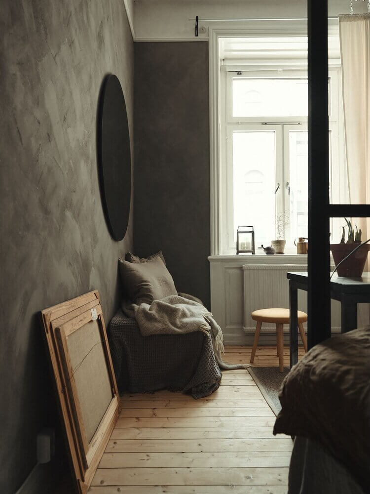 small apartment warm earthy tones nordroom10 A Small Apartment Decorated in Warm Earth Tones