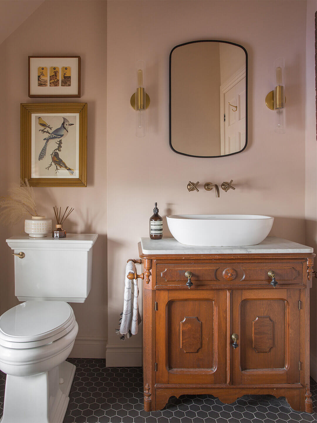 1920s country house christine flynn nordroom7 89 Pink Bathroom Ideas: From Hot Pink Walls to Blush Tiles