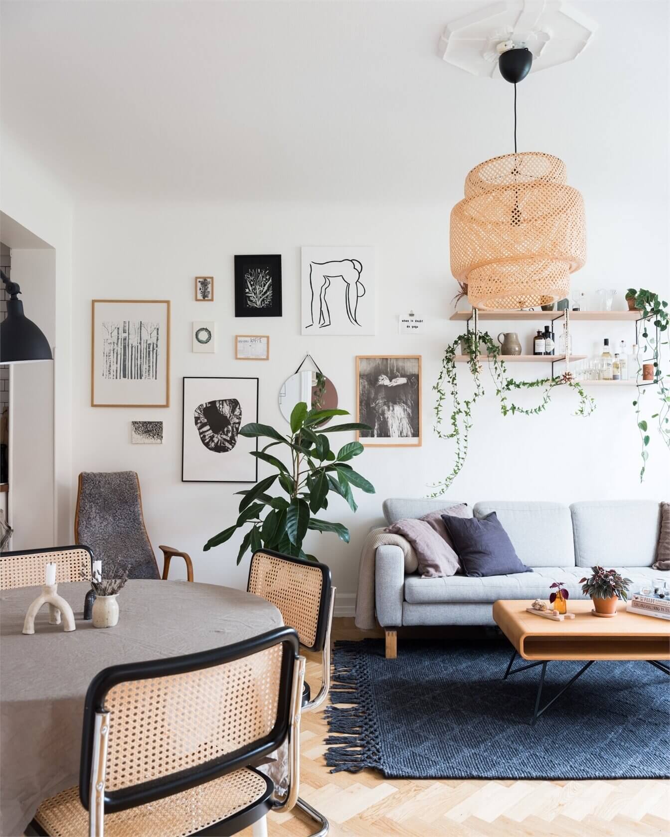 A Lovely Grey and Pink Scandinavian Apartment