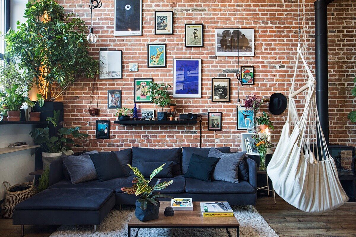 loft apartment poland exposed brick art nordroom5 A Creative Loft Apartment in Poland with Exposed Brick and Art