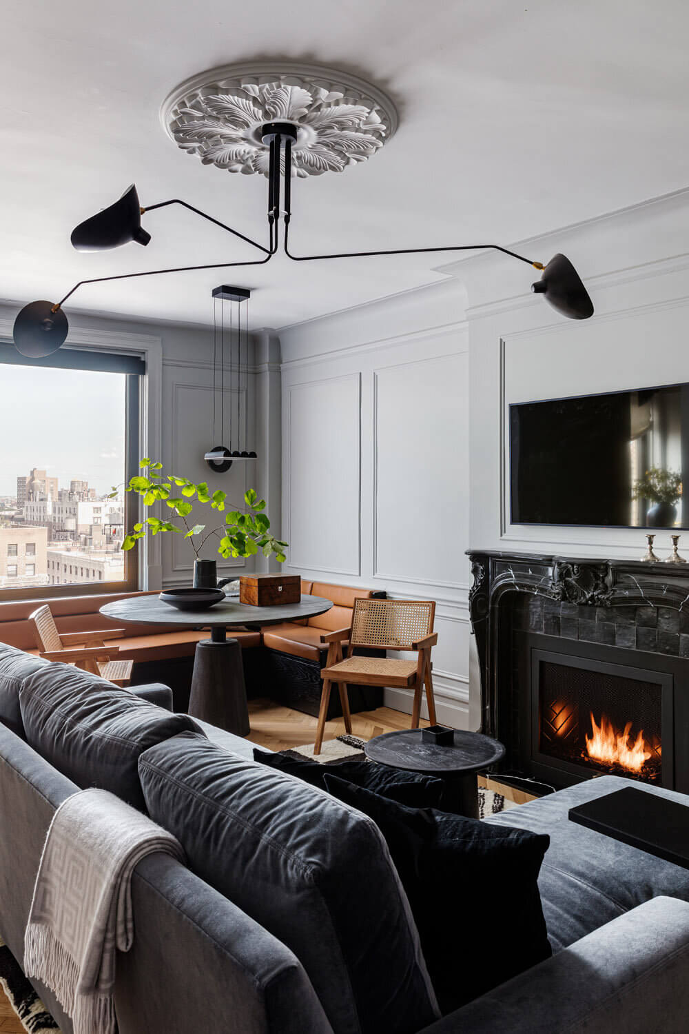 A Monochrome New York Apartment with Parisian Vibe