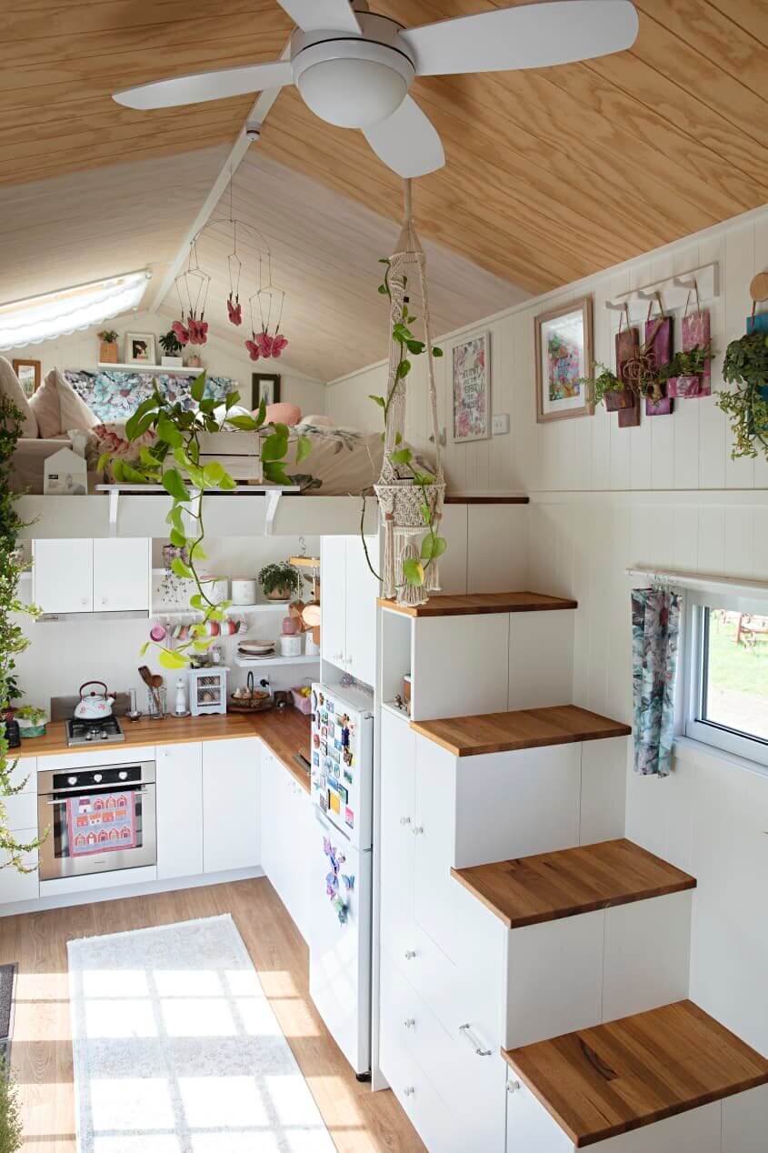 tiny house plants nordroom1 A Light and Plant-Filled Tiny House with Two Sleeping Lofts