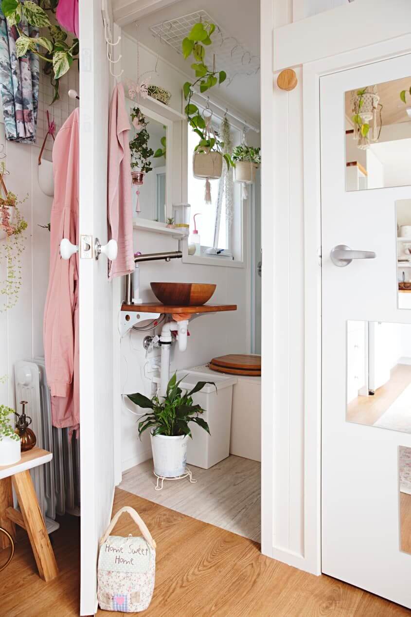 tiny house plants nordroom16 A Light and Plant-Filled Tiny House with Two Sleeping Lofts