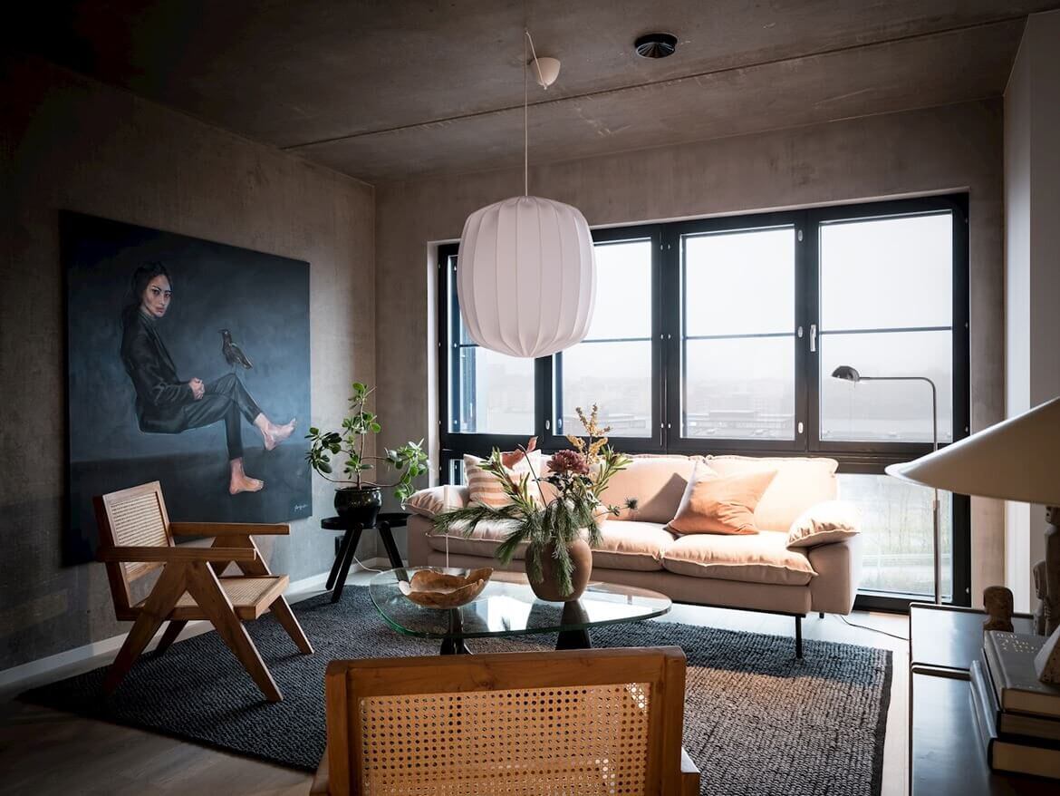 industrial scandinavian living room