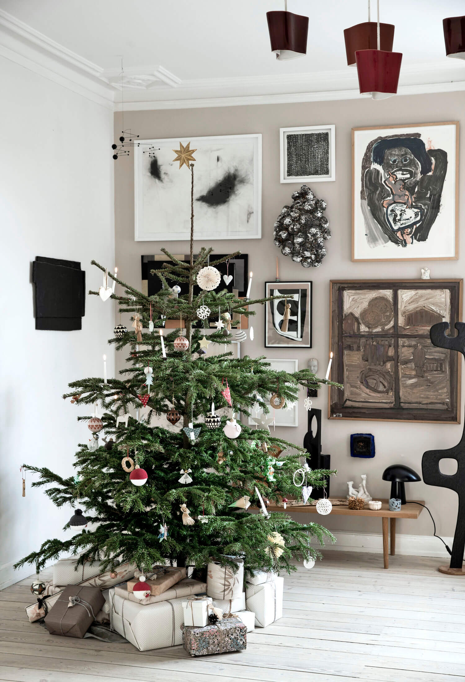 art filled danish home christmas decor nordroom1 An Art-Filled Danish Home Decorated For Christmas