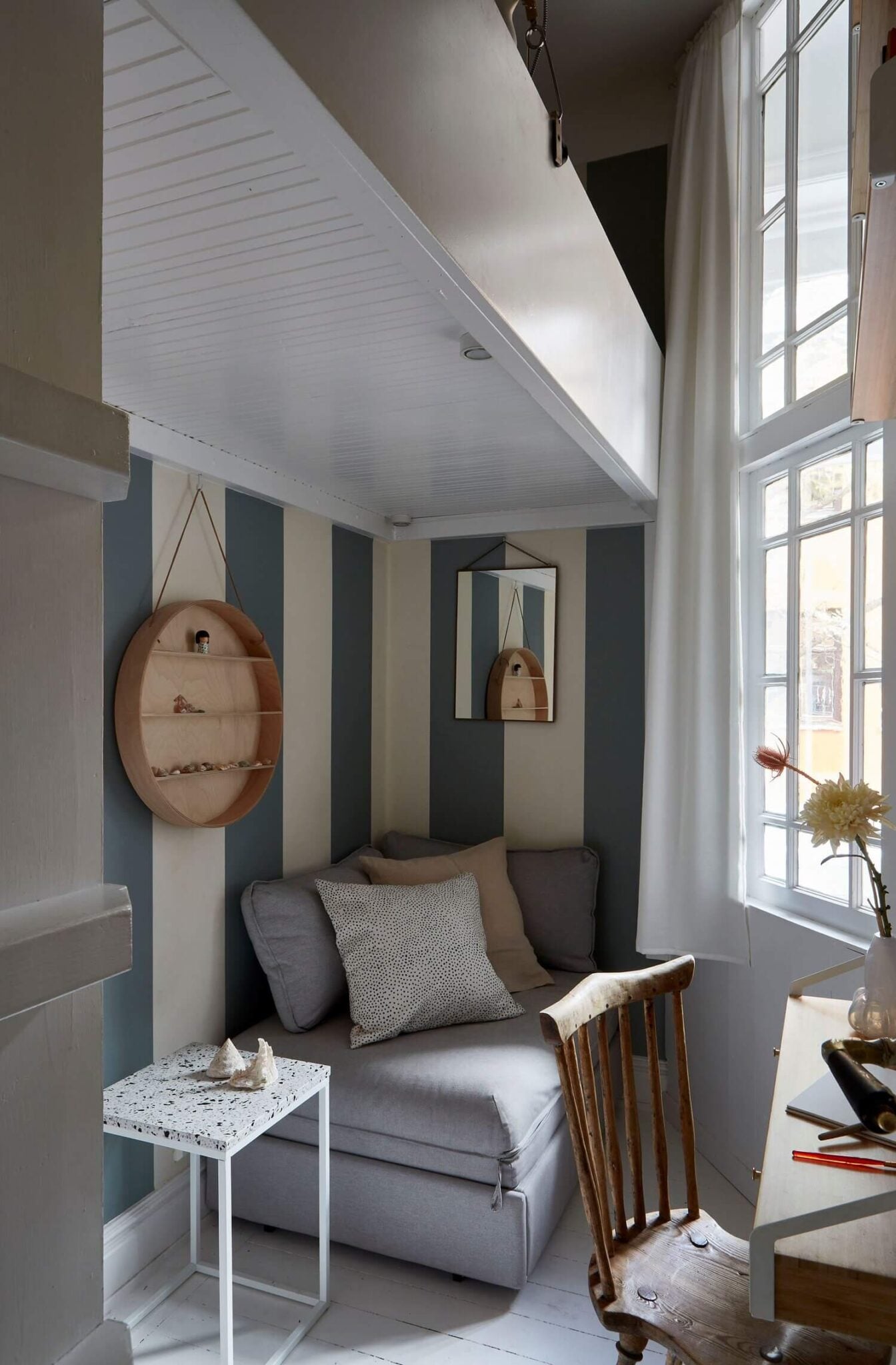 Image showcasing A Scandinavian Apartment With A Mint Green Kitchen - The Nordroom