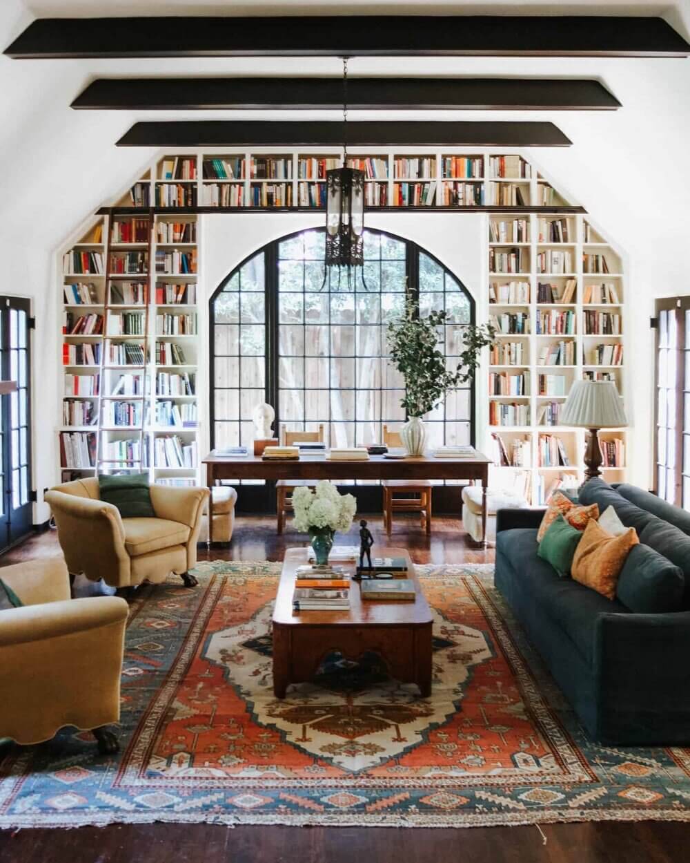 bookshelves 1920s english tudor house los angeles nordroom1 Bookshelves Envy In A 1920s English Tudor House in Los Angeles