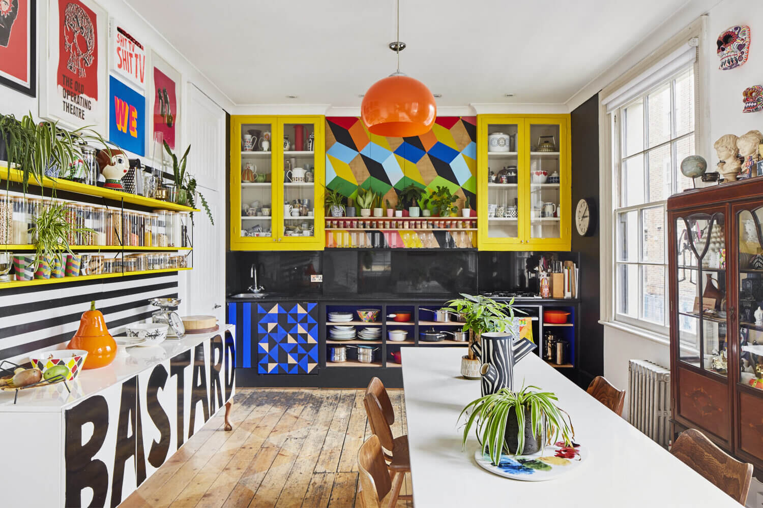 two-tone-kitchen-cabinets-yellow-blue