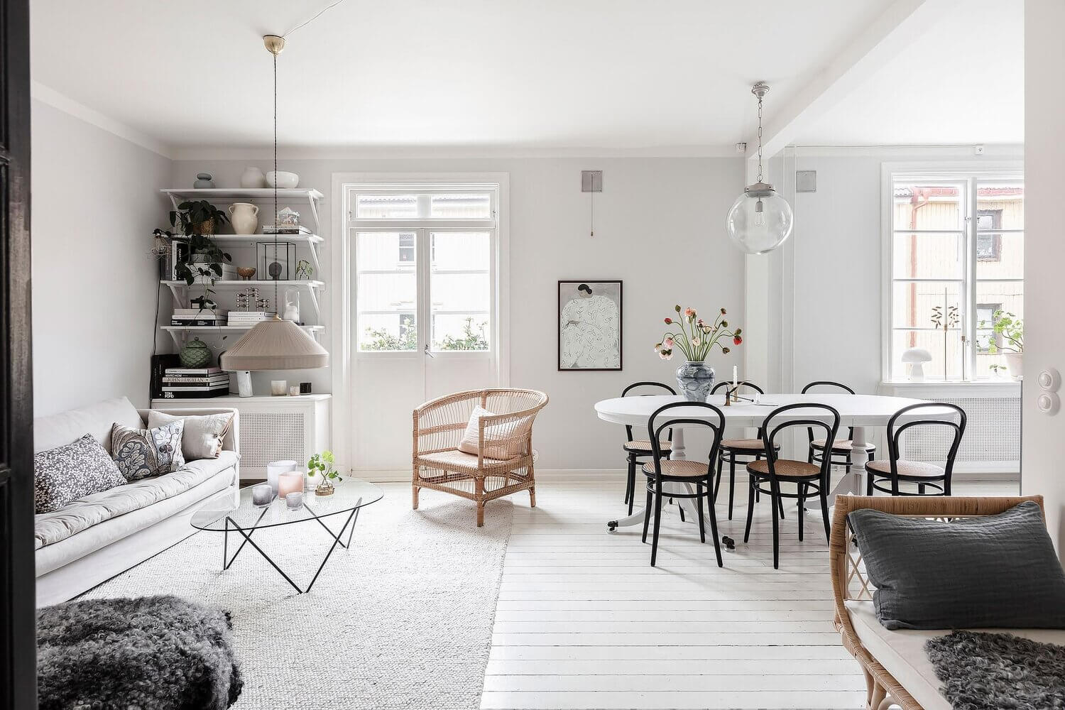 white grey scandinavian apartment nordroom1 A Stylish White and Grey Scandinavian Apartment