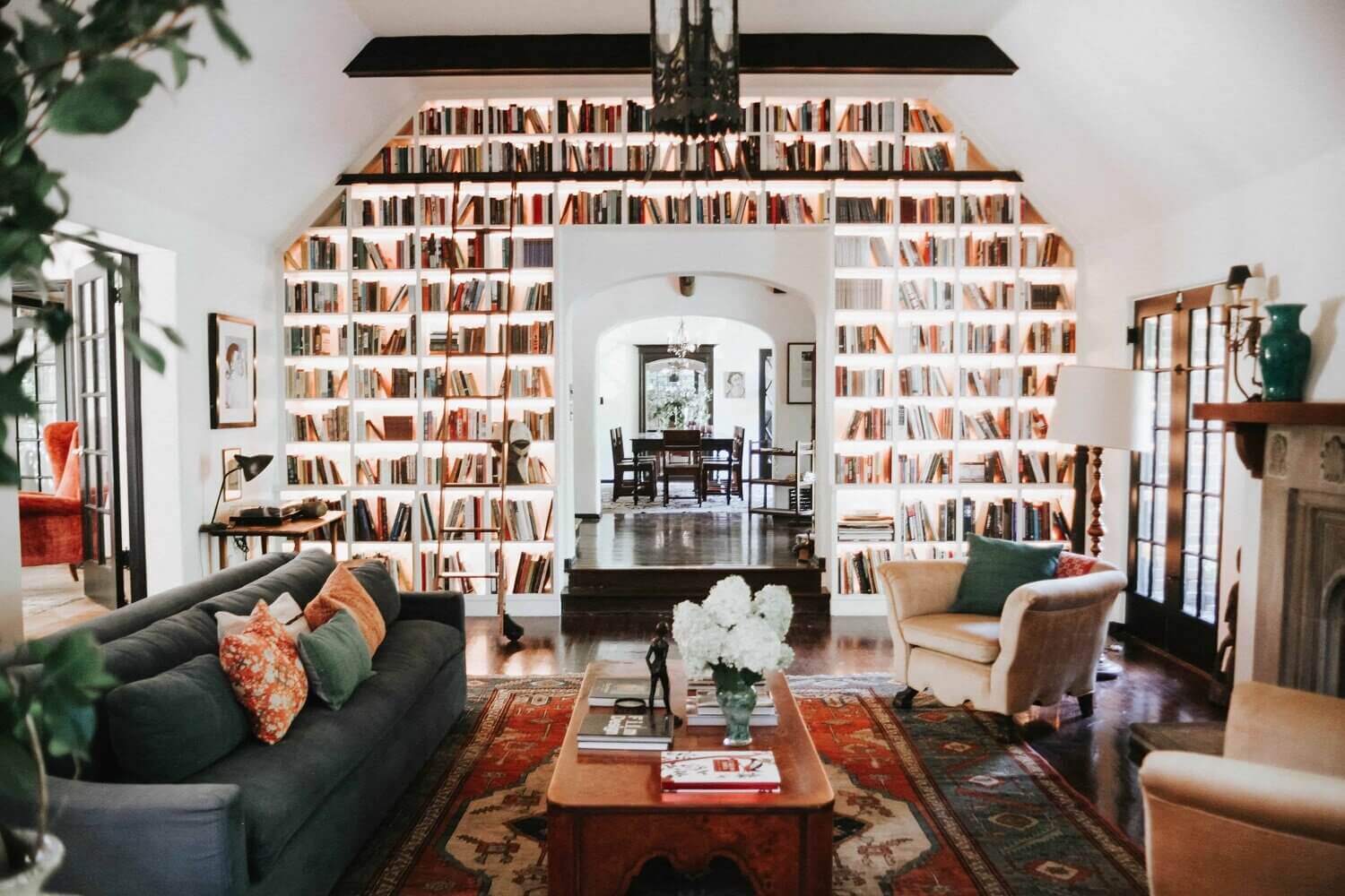 home library ideas bookshelves reading nook nordroom4 30 Book-Filled Rooms That You'll Love