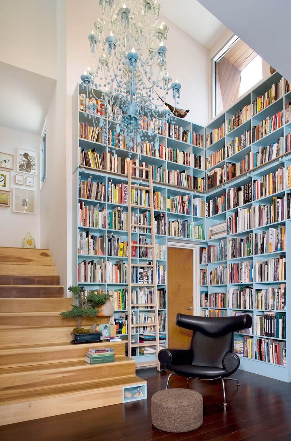home library ideas bookshelves reading nook nordroom7 30 Book-Filled Rooms That You'll Love