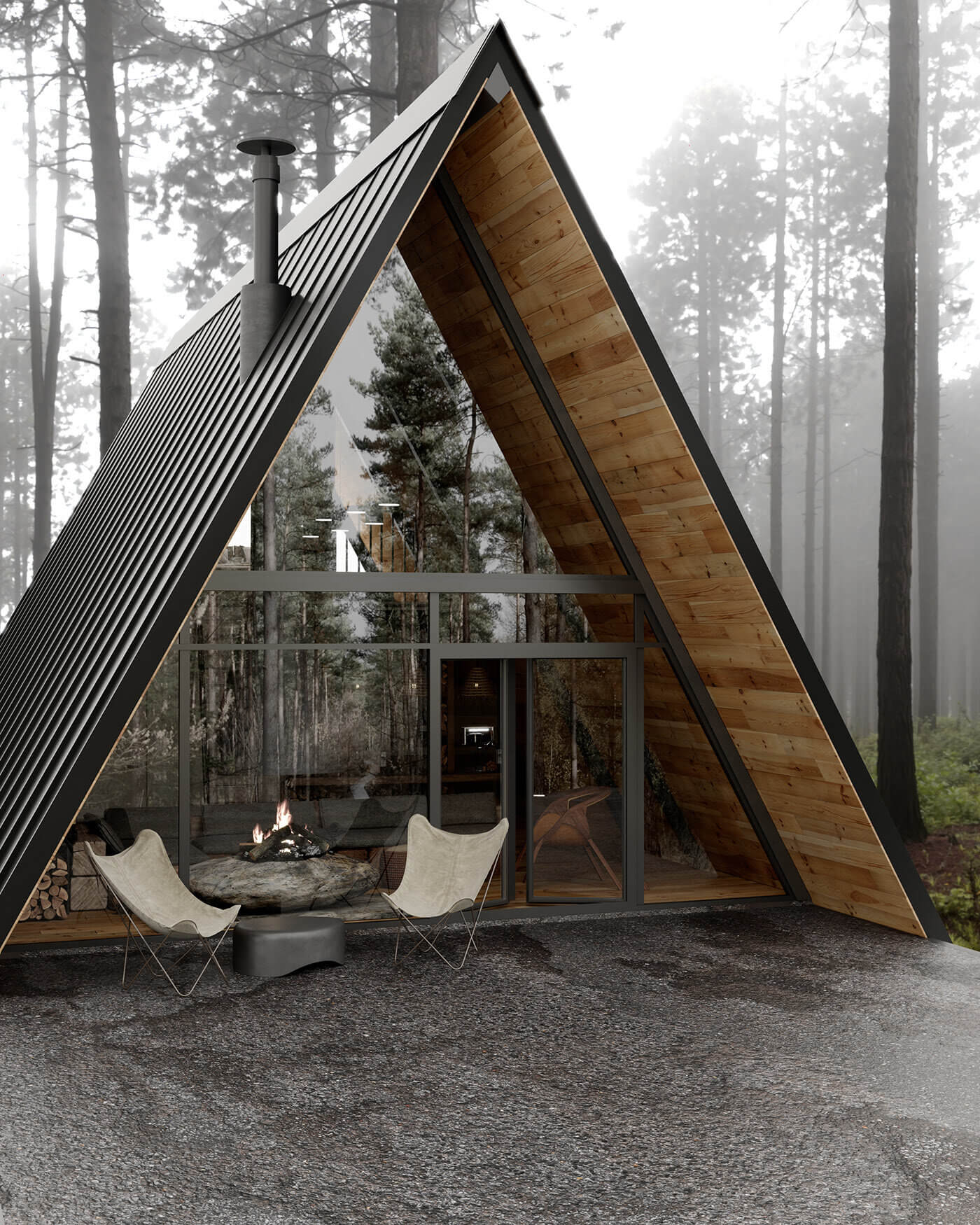 modern wooden a frame cabin lake tahoe nordroom15 A Modern Wooden A-Frame Cabin in Lake Tahoe, California