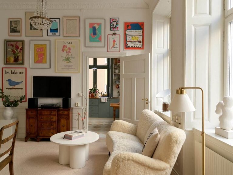 View of A Stockholm apartment with refined mix of Regency chic and 1960s swing ...