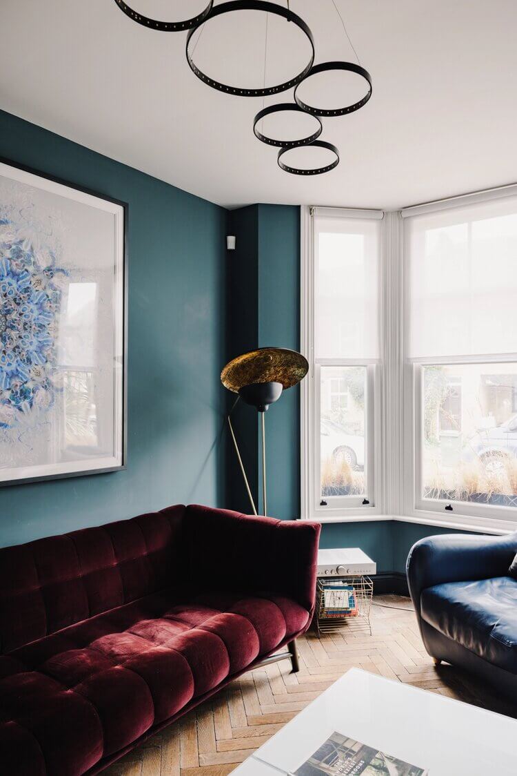 AnEclecticBlueHouseinLondon TheNordroom11 An Eclectic Narrow Blue House in London